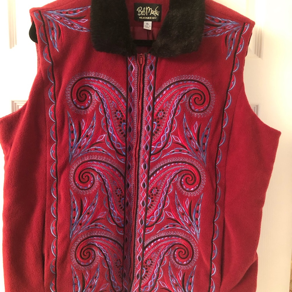 Bob Mackie Wearable Art Fleece Vest